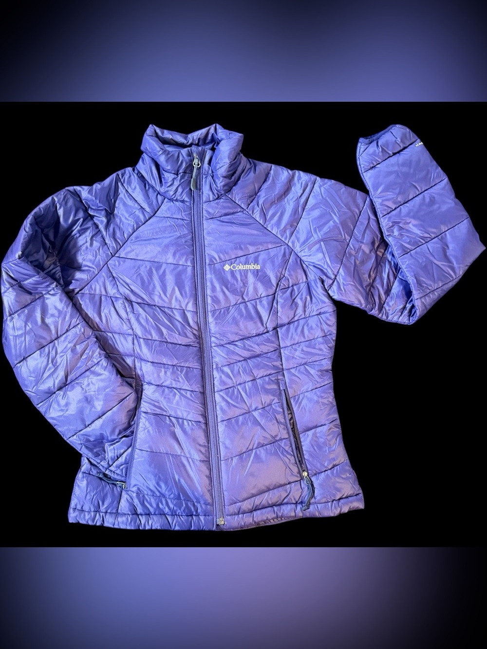 Columbia Womens XS Purple TurboDown Omni Heat Insulated Puffer Jacket Coat